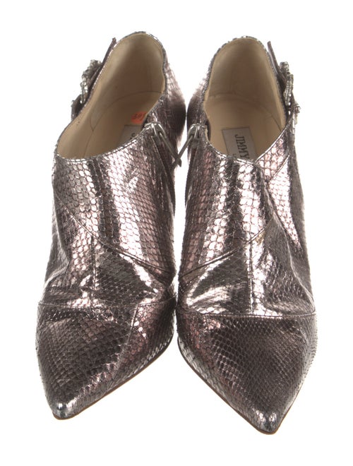 Jimmy Choo Snakeskin Crystal Embellishments Boots