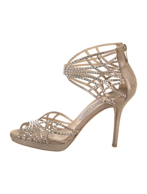 Jimmy Choo Suede Crystal Embellishments Pumps