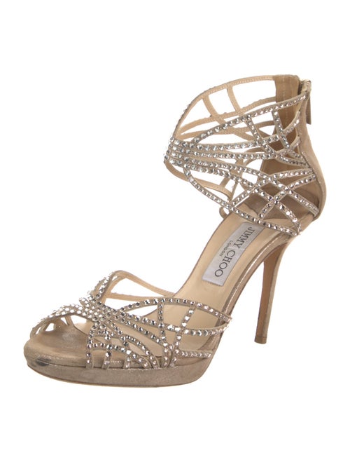 Jimmy Choo Suede Crystal Embellishments Pumps