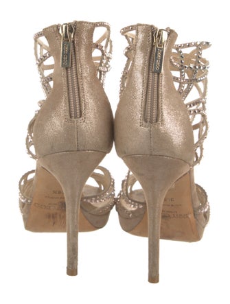 Jimmy Choo Suede Crystal Embellishments Pumps