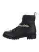 Jimmy Choo Leather Crystal Embellishments Combat Boots