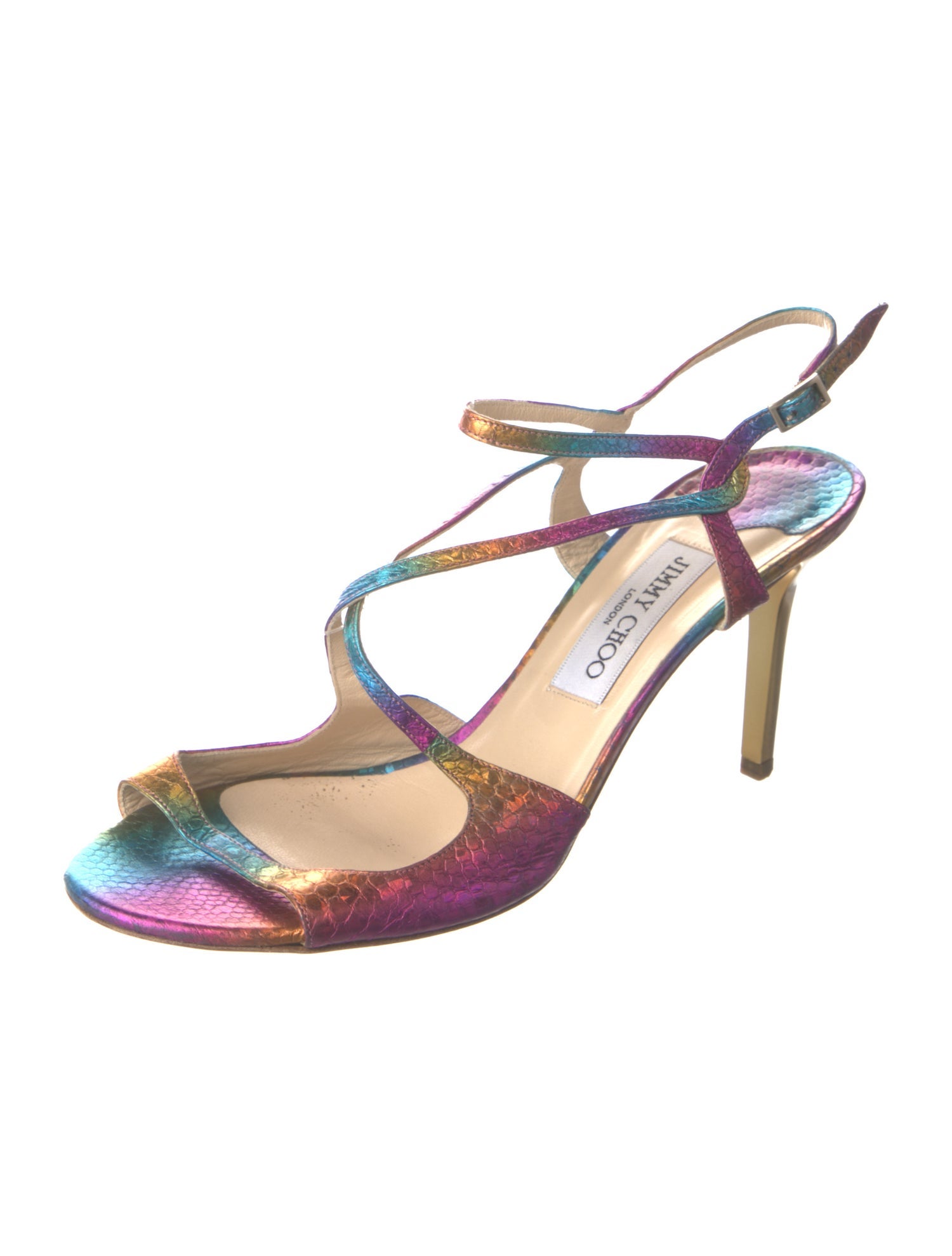 Jimmy Choo Leather Animal Print Sandals