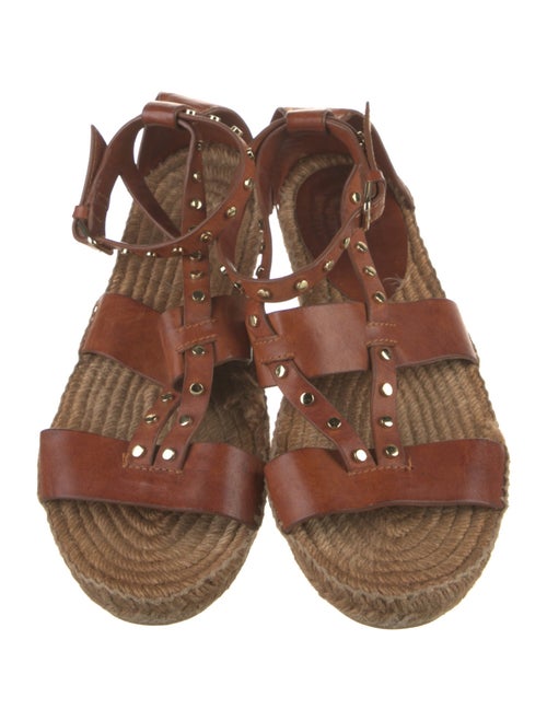 Jimmy Choo Leather Studded Accents Espadrilles