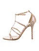 Jimmy Choo Patent Leather Printed T-Strap Sandals