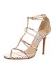 Jimmy Choo Patent Leather Printed T-Strap Sandals