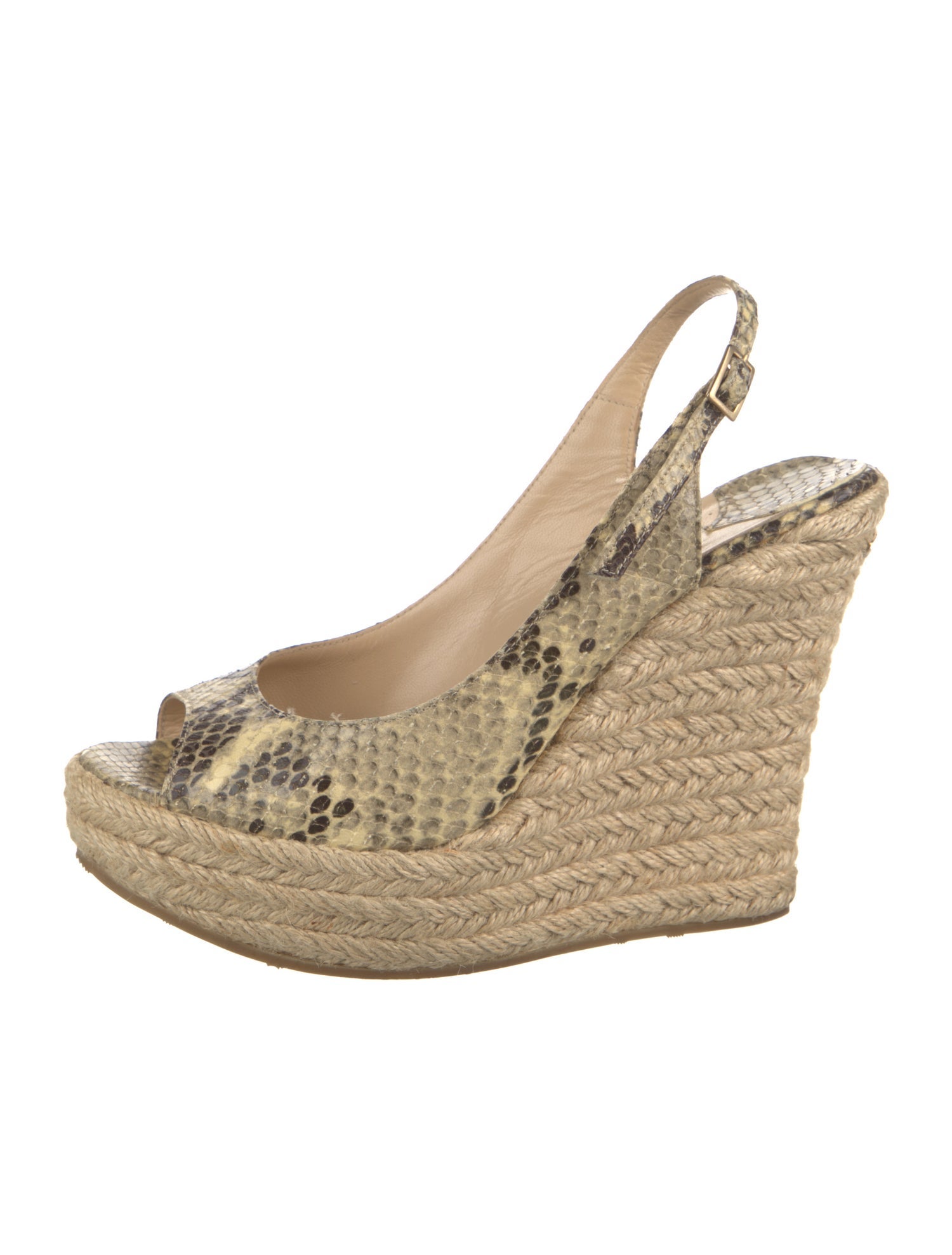 Jimmy Choo Leather Animal Print Slingback Pumps