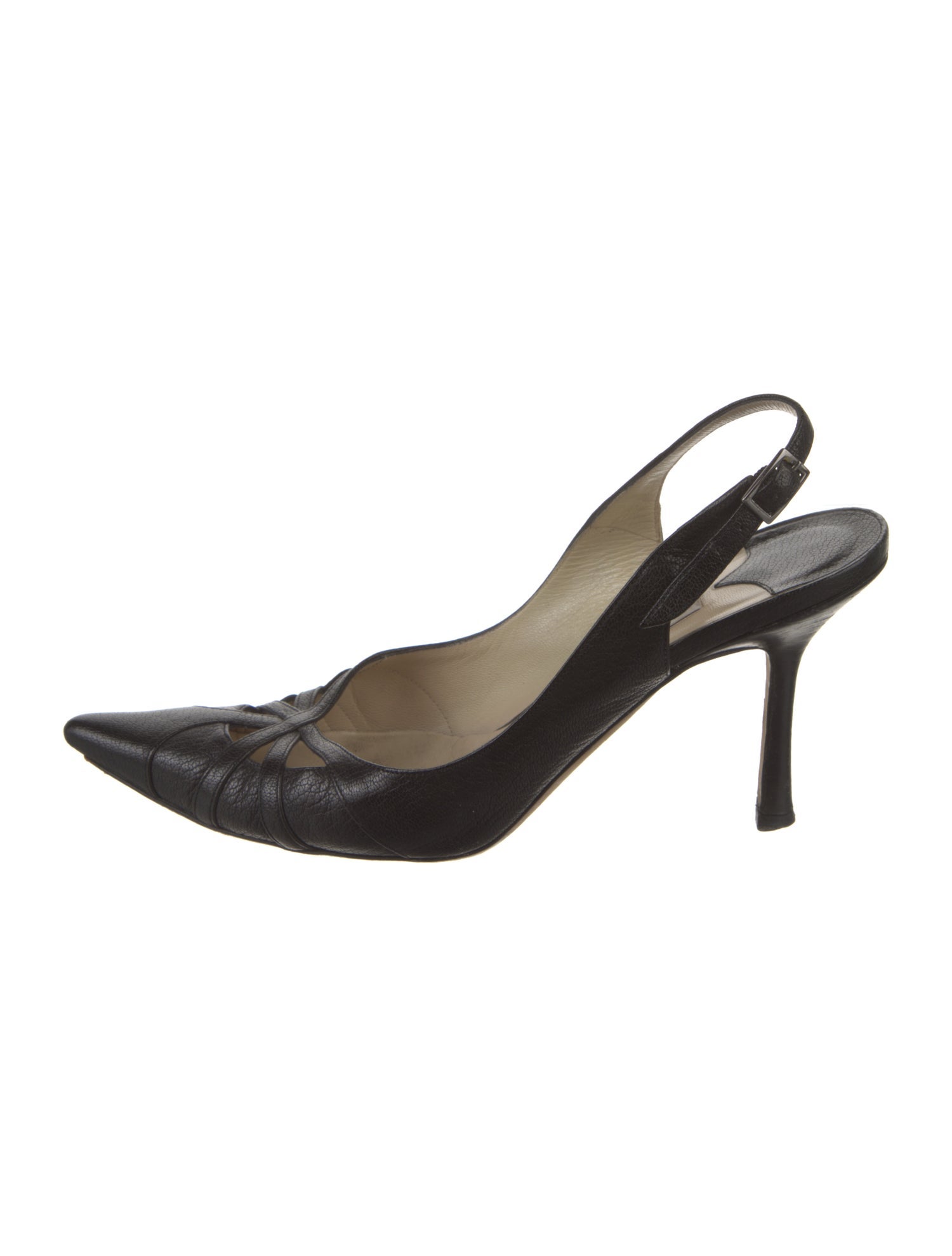 Jimmy Choo Leather Cutout Accent Slingback Pumps