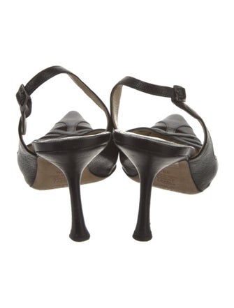 Jimmy Choo Leather Cutout Accent Slingback Pumps