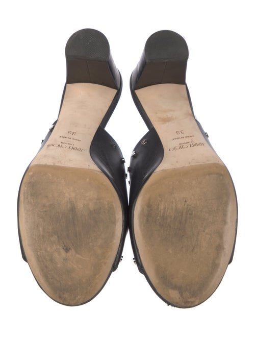 Jimmy Choo Leather Studded Accents Slides