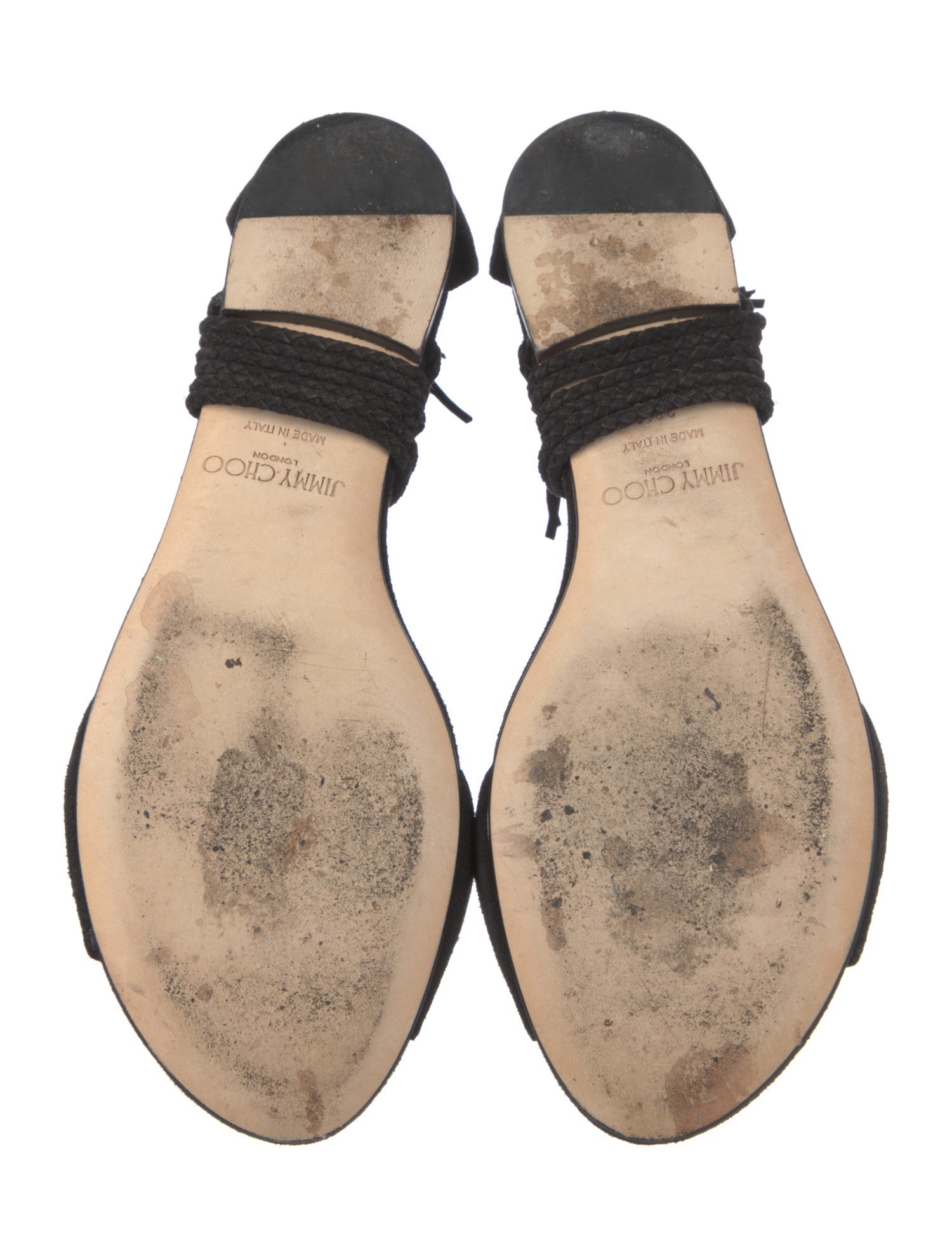 Jimmy Choo Suede Tassel Accents Gladiator Sandals