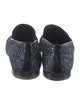 Jimmy Choo Glitter Leather Trim Embellishment Loafers