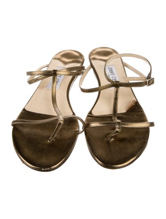 Jimmy Choo Leather T-Strap Sandals