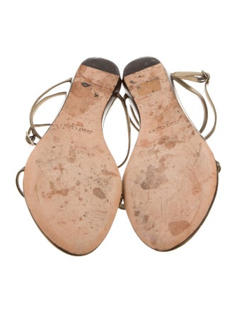 Jimmy Choo Leather T-Strap Sandals