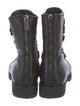 Jimmy Choo Embossed Leather Crystal Embellishments Combat Boots