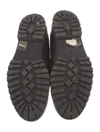 Jimmy Choo Embossed Leather Crystal Embellishments Combat Boots