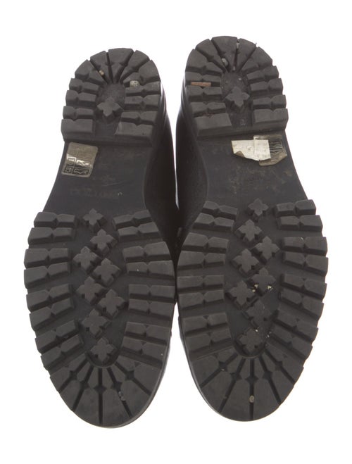 Jimmy Choo Embossed Leather Crystal Embellishments Combat Boots