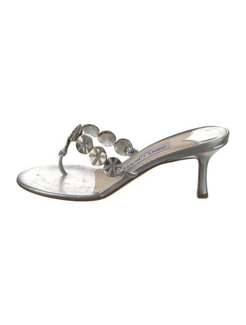 Jimmy Choo Leather Colorblock Pattern Slides