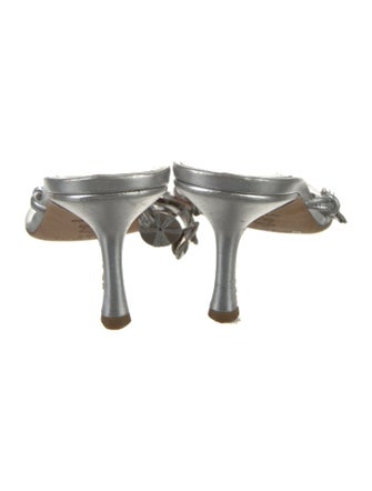 Jimmy Choo Leather Colorblock Pattern Slides