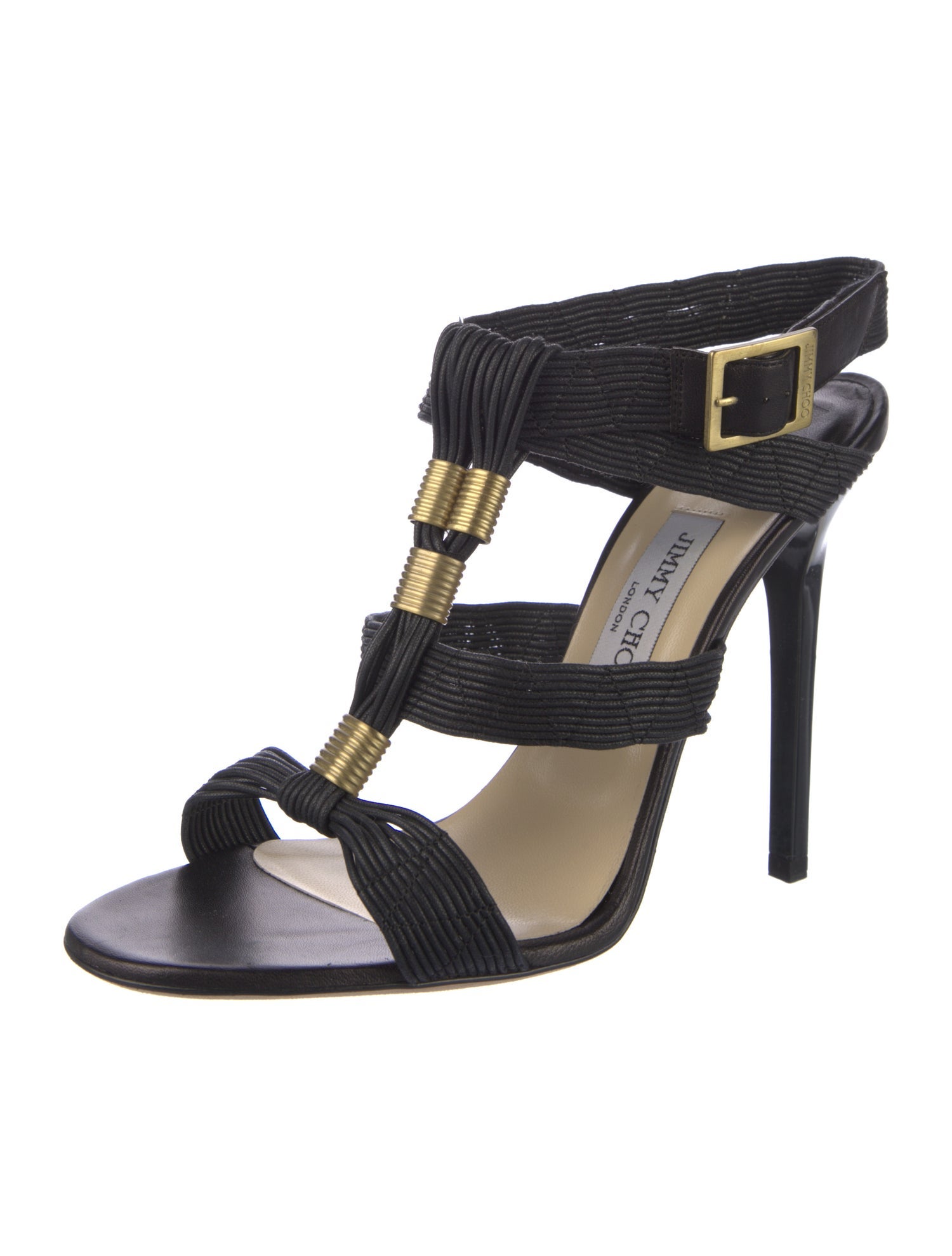 Jimmy Choo Leather T-Strap Sandals