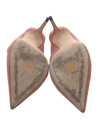 Jimmy Choo Faux Pearl Accents Suede Mules