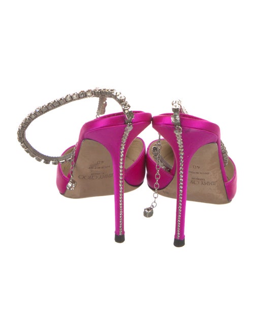 Jimmy Choo Satin Crystal Embellishments Pumps