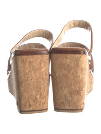 Jimmy Choo Leather Colorblock Pattern Slides