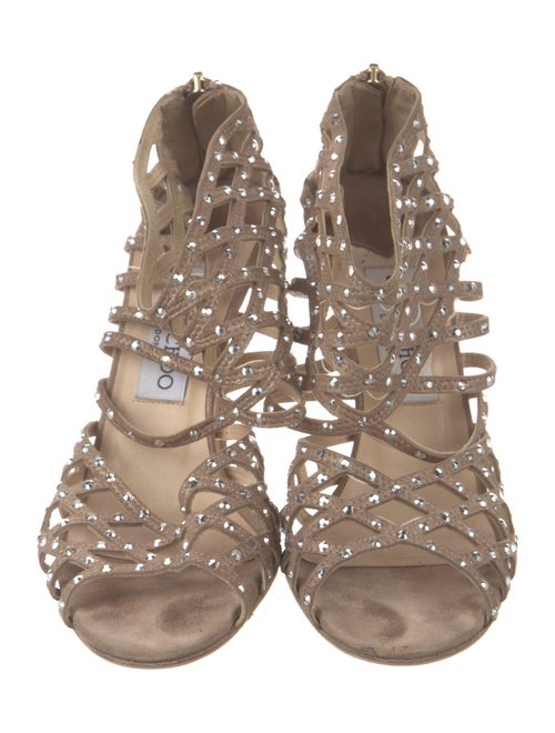Jimmy Choo Suede Lasercut Accents Sandals