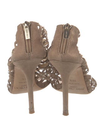 Jimmy Choo Suede Lasercut Accents Sandals