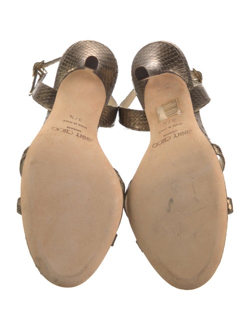 Jimmy Choo Embossed Leather Animal Print Slingback Sandals