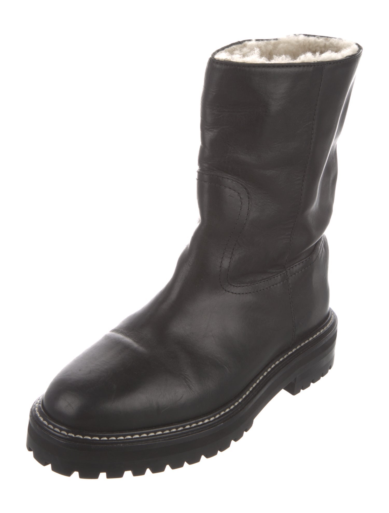 Jimmy Choo Signature Logo Leather Moto Boots