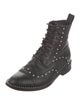 Jimmy Choo Leather Studded Accents Combat Boots