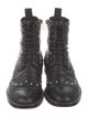 Jimmy Choo Leather Studded Accents Combat Boots