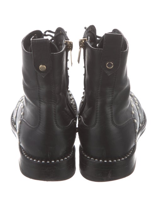Jimmy Choo Leather Studded Accents Combat Boots