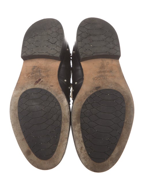 Jimmy Choo Leather Studded Accents Combat Boots