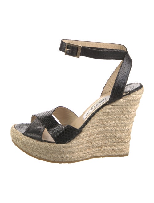 Jimmy Choo Leather Colorblock Pattern Espadrilles