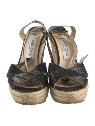 Jimmy Choo Leather Colorblock Pattern Espadrilles