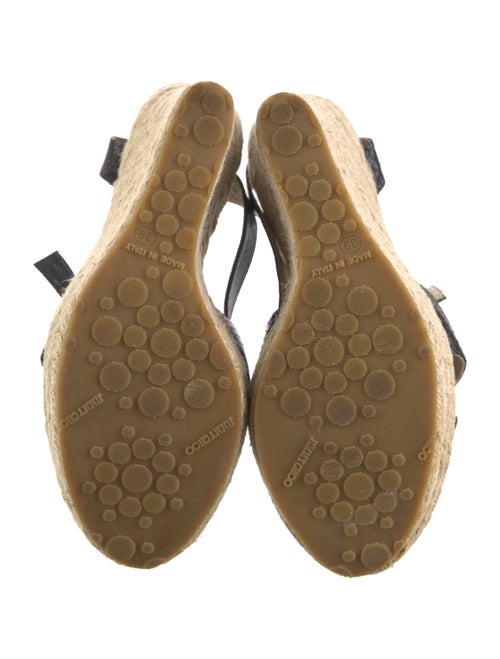 Jimmy Choo Leather Colorblock Pattern Espadrilles