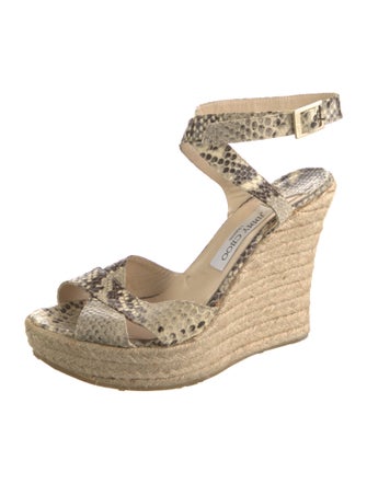 Jimmy Choo Leather Animal Print Espadrilles