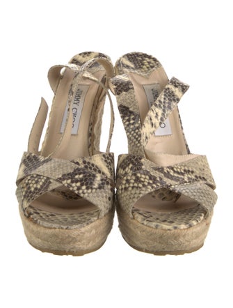 Jimmy Choo Leather Animal Print Espadrilles