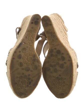 Jimmy Choo Leather Animal Print Espadrilles