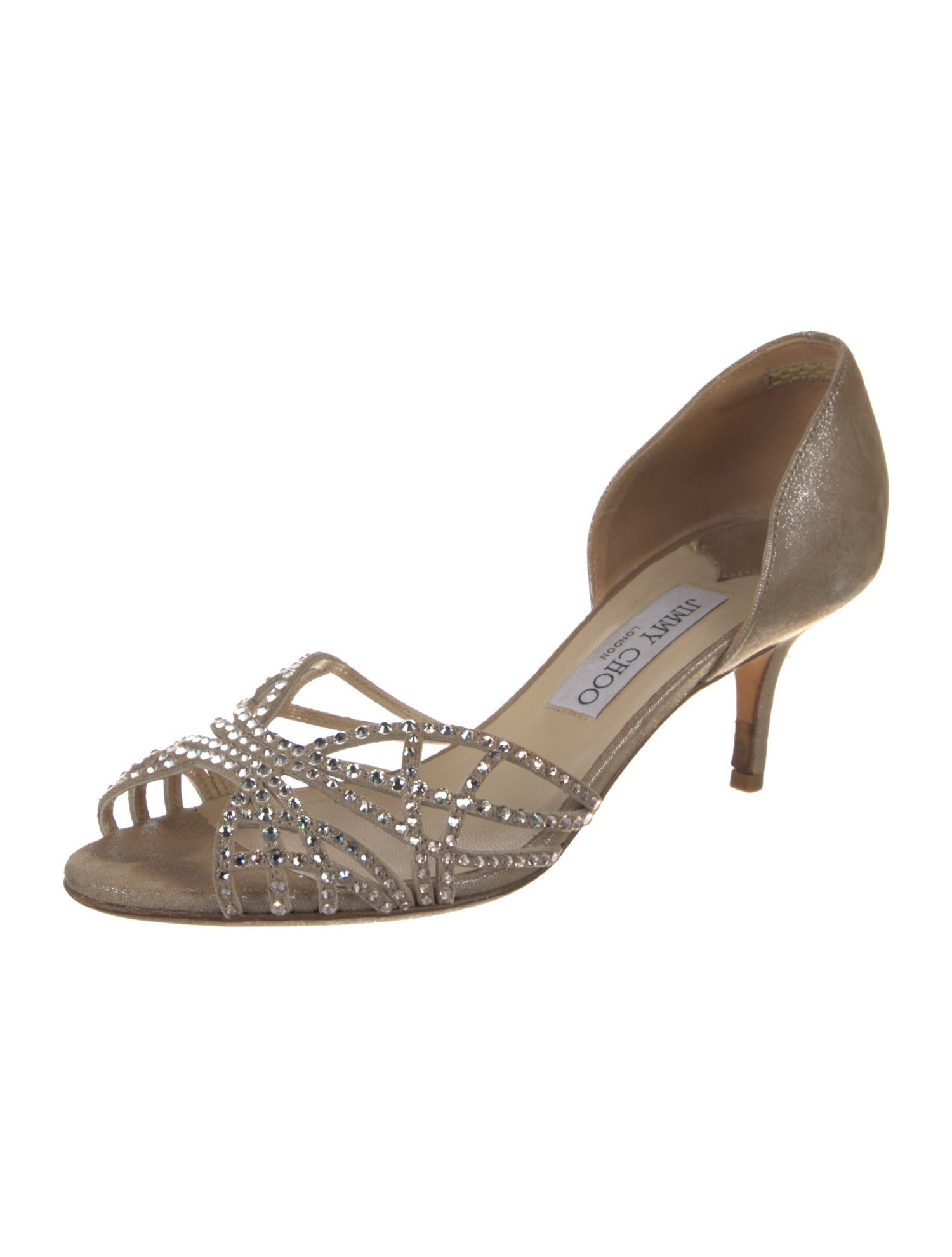 Jimmy Choo Suede Crystal Embellishments Sandals
