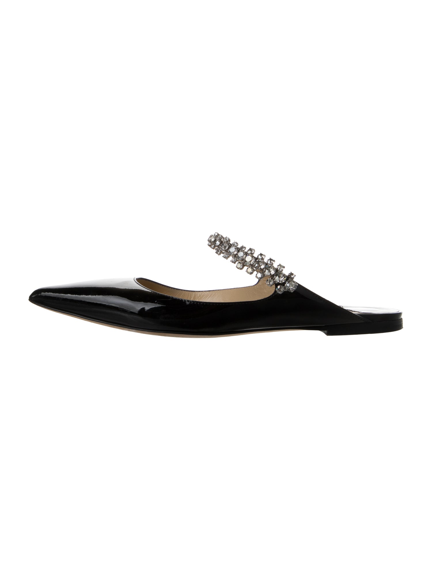 Jimmy Choo Patent Leather Crystal Embellishments Mules