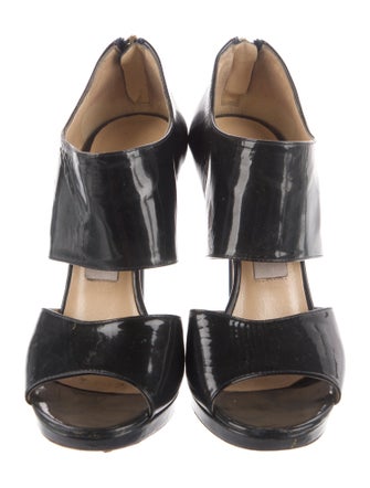 Jimmy Choo Patent Leather Cutout Accent Pumps