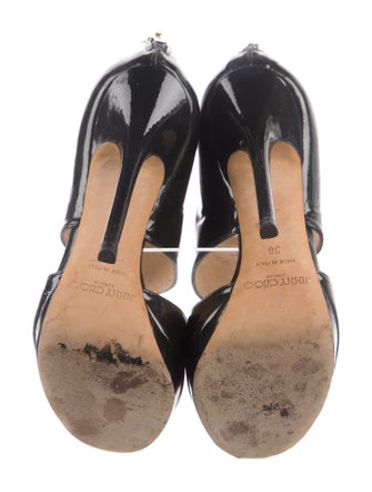 Jimmy Choo Patent Leather Cutout Accent Pumps
