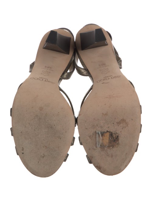 Jimmy Choo Leather Cutout Accent Slingback Sandals