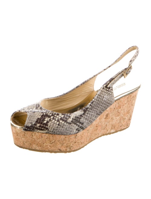 Jimmy Choo Python Animal Print Slingback Sandals