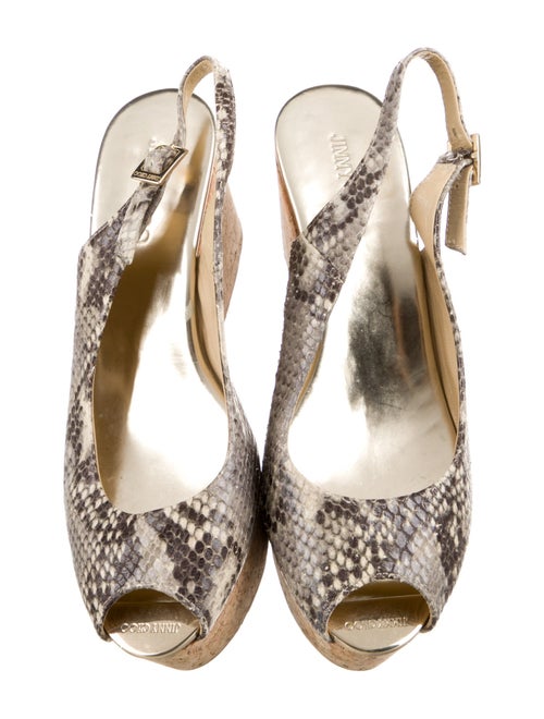 Jimmy Choo Python Animal Print Slingback Sandals