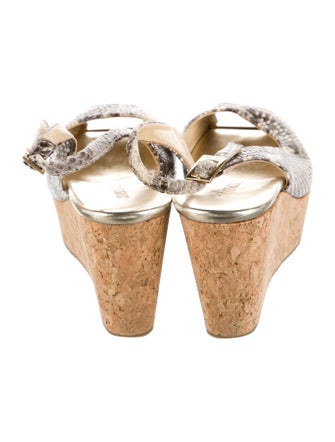 Jimmy Choo Python Animal Print Slingback Sandals