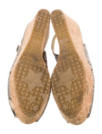 Jimmy Choo Python Animal Print Slingback Sandals