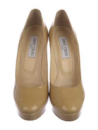 Jimmy Choo Patent Leather Cutout Accent Pumps